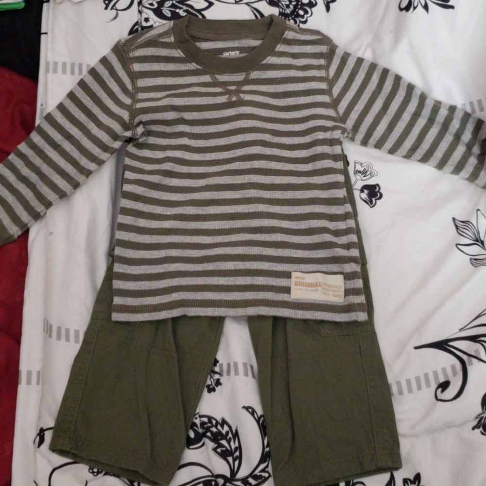 Boys camo outfit.